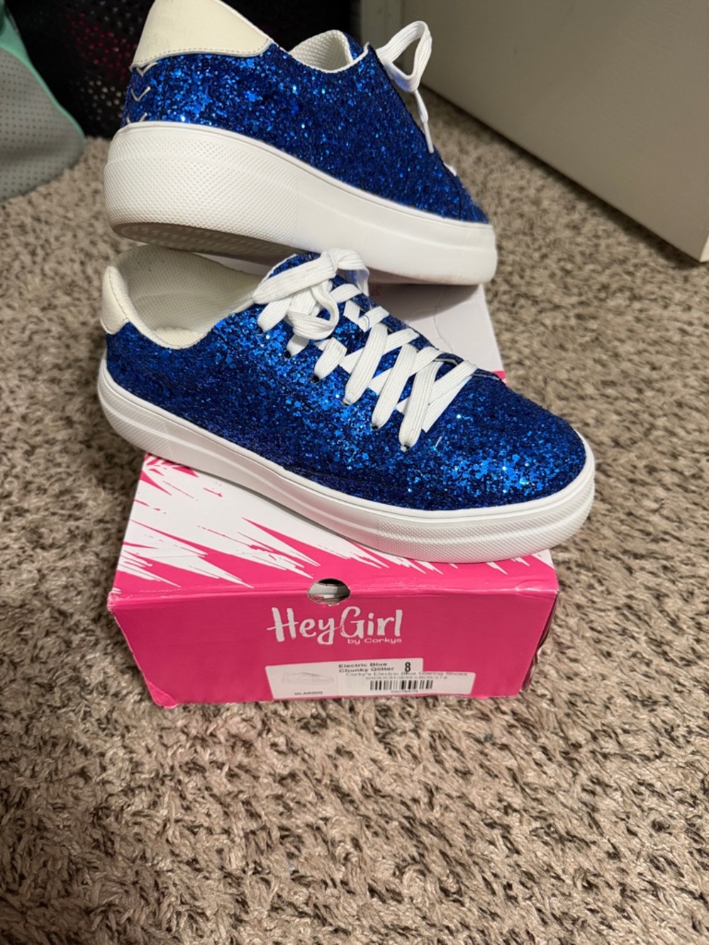 Corkys Glitter Blue Lace-Up Sneakers